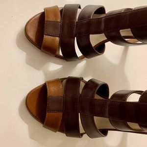DIOR STRAPPY SANDAL 9 LIGHT AND DARK BROWN SIZE 37